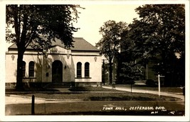 RPPC Town Hall Jefferson OH Ohio Unused UNP Postcard - £33.75 GBP