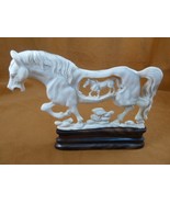 (horse-14) wild Horse of shed ANTLER figurine Bali detailed stallions ho... - £185.62 GBP