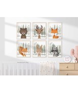 Woodland Nursery Decor Boy, Set of 6 Forest Animals Nursery Prints | Dig... - £11.79 GBP