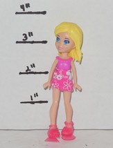 Polly Pocket Poseable Figure Toy Pink Shoes pink Skirt - $186.44 MXN