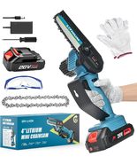 Mini Chainsaw Cordless 4 Inch Electric Small Chain Saw Battery, Courtyar... - $38.99