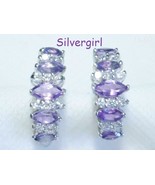 Genuine Amethyst Clear Sterling Silver SS Rings, Earrings and Necklaces - $810.51 MXN+