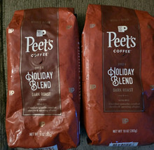 2 Bags Peet&#39;s Holiday Blend Whole Bean Coffee Dark Roast  10 Oz (YY40) - £25.10 GBP