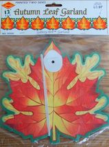 1997 Beistle Thanksgiving fall autumn leaf double sided garland new in p... - $14.99