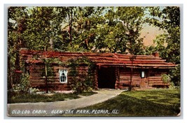 Log Cabin Glen Oak Park Peoria Illinois IL UNP DB Postcard Y2 - £2.28 GBP
