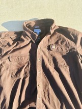 Carhartt Brown Plaid Original Fit Mens Flannel Shirt 100% Cotton Pockets  2XL - £27.68 GBP