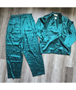 Victorias Secret Silk Pajamas Set Gold Label 80s Glam Asymmetric Collar ... - £196.54 GBP