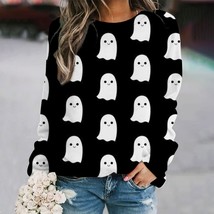 Autumn Winter Style Women Casual Pullover  ghost Print Round Neck Long Sleeve Ho - £44.71 GBP