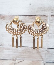 Vintage Sarah Coventry Clip On Earrings Gold Tone Dangle - £11.98 GBP
