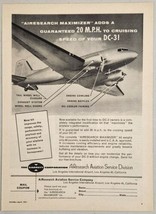 1957 Print Ad Airesearch Maximer Adds 20-MPH to DC-3 Cruising Speed Los Angeles - £11.86 GBP