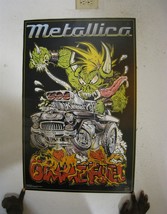 Metallica Poster Gimme Fuel Horned Green Monster Four Wheeling - $90.41