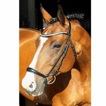 Copper Chromatic clear 5 Row Crystal Browband, Soft Padded Noseband Dressage Sna - £54.81 GBP