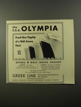 1954 Greek Line Cruise Ad - The T.S.S. Olympia Proud new flagship - £14.54 GBP