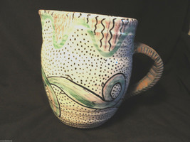 Handthrown Pottery Pitcher Modernistic Signed 1991 - £18.12 GBP