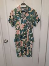 Vtg 80s Carol Anderson Shirt Dress Garden Party Floral Zebra Maximalist - €25,67 EUR