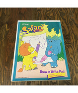 Vintage mead safari party draw and write pad childs stationery paper tab... - $366.29 MXN