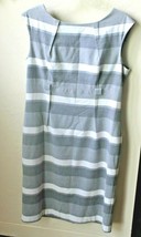 Calvin Klein Women&#39;s Size12 Gray White Striped Sheath Sleeveless Dress *... - £16.24 GBP