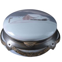 c1920 Mounted Porcelain Dresser Box hand painted under glaze - £130.37 GBP