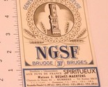 Vintage NGSF Brugge Breges French Wine label - £4.73 GBP