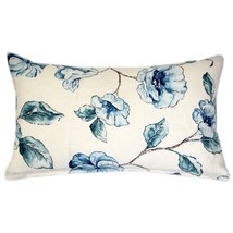 Blue Lily Linen Throw Pillow 12x20, with Polyfill Insert - £40.55 GBP