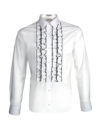 White Ruffle Slim Fit Tuxedo Shirt - $85.50