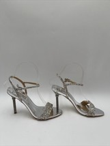 Badgley Mischka Olympia Glitter Women&#39;s Heeled Sandals Silver Size 5.5 - £33.95 GBP