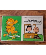 Vintage Playskool Wood Puzzles Lot Of 2 Garfield Peanuts Made In USA - £19.41 GBP