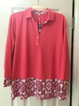 Nwt Ladies Fairway &amp; Greene Coral Pink Long Sleeve Golf Shirt - Sizes M &amp; Xl - £27.96 GBP