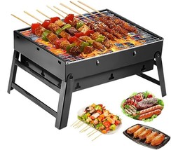 Portable Charcoal Grill,17&quot; Folding Portable Bbq Charcoal Grill Compact Tabletop - £30.88 GBP