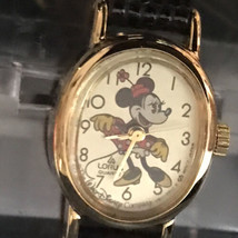 Disney Minnie Mouse Quartz Lorus Wrist Watch Beautiful! Goldtone New - £56.05 GBP