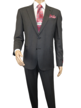 Men Suit BERLUSCONI Turkey 100% Soft Italian Wool Super 180&#39;s #Ber26 Gray Plaid - £199.83 GBP