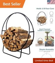 Modern 24-Inch Alloy Steel Firewood Holder - Versatile Design for Home &amp;... - $86.00