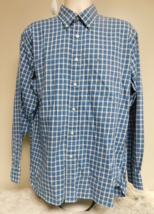 Tommy Hilfiger Mens sz L Casual Button Up Shirt Blue Plaid Long Sleeve C... - £14.01 GBP