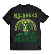 My Dog Is My Lucky Charm Chihuahua T-shirt Shamrock St Patrick&#39;s Day Uni... - £14.15 GBP+