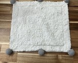 Mud Pie Mudpie White Lovey With Gray Pom Pom Balls 14”x15.75” - $18.99