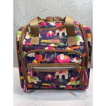Lily Bloom Rolling Weekender Bag Carry On Luggage Elephant Rain 20x10x13 - $54.95