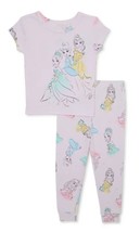 Disney Princess 2 Piece Snug Fit Short Sleeve Pajama Set Toddler Girls S... - £14.23 GBP
