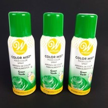 (Lot of 3)Wilton 1.5 Oz Green Color Mist Food Color Spray For Cakes Cupcakes etc - £14.07 GBP