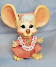 1960s Bid Ear Cartoon Mouse Huron Products molded plastic coin bank 10&quot; - £7.87 GBP