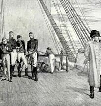 Napoleon Aboard Bellerophon 1902 Half Tone Art Emerson History Print DWV8B - $31.43 CAD
