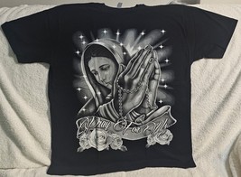 Our Lady Of Guadalupe Cross Necklace Pray For Us Flower Rose Star T-SHIRT Shirt - £8.94 GBP