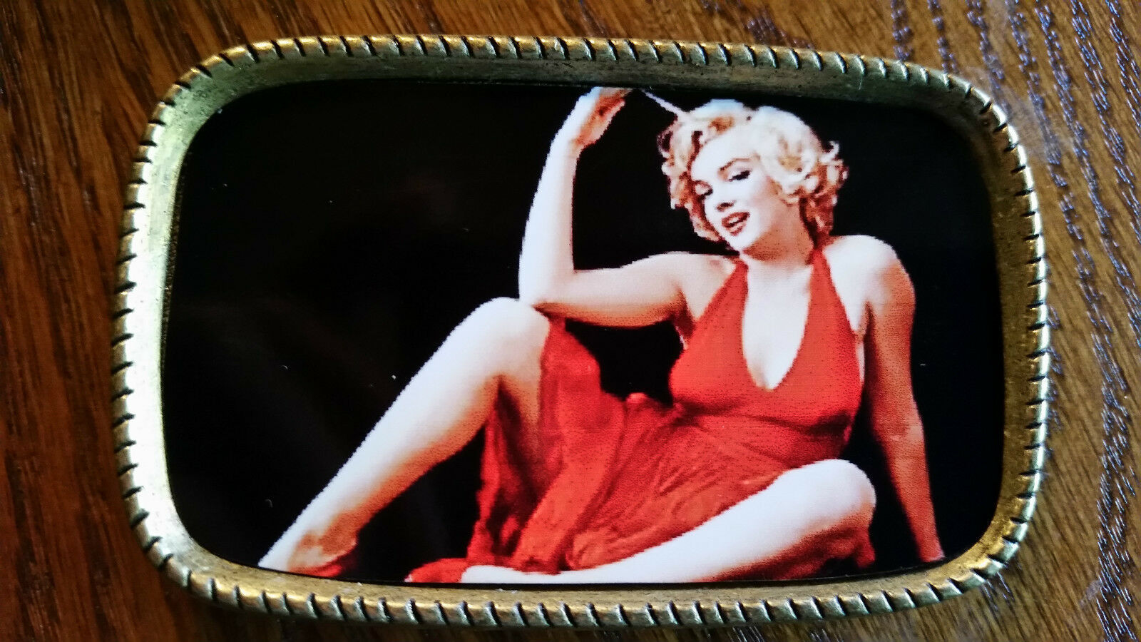 Marilyn Monroe - &quot;The Red Dress Sitting&quot; By Milton Greene 1957  Belt Buc... - $14.85