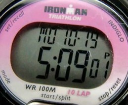 Timex Ironman Triathlon 100M WR 10-Lap Date Sports Watch Digital Quartz New Bat - £27.24 GBP