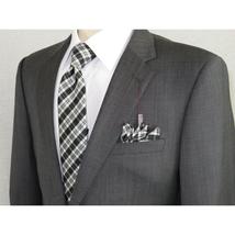 Men's Wool Cashmere Sharkskin Suit Giorgio Cosani Two Button 901 Charcoal Gray image 5