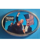 TRUMP  Shot 2024 Epoxy Belt Buckle &quot;NEVER GIVE UP!&quot;- - NEW! - $14.80