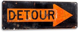 Detour Street Retro Vintage Rustic Highway Garage Shop Wall Decor Metal Tin Sign - £12.50 GBP