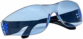 Anti-Scratch Safety Glasses w/ Black Trim ANSI Blue Lense 144 Pack - £220.04 GBP