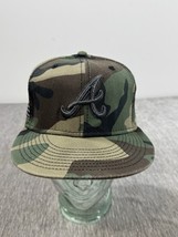 Atlanta Braves Hat Cap Fitted 7 1/2 Woodland Camo Military Baseball Mens... - $24.74