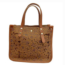  European Style Flower Embossed Fashionable Bag Women&#39;s All-Match Handbag Genuin - £61.62 GBP