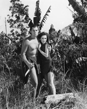 Tarzan The Ape Man Johnny Weissmuller B&amp;W 16x20 Canvas Giclee - $69.99